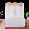 Conjunto de Algodão Pérola Amazon Potes de Vidro Selados Conjunto de Potes Transparentes para Temperos Potes de Armazenamento de Vidro para Grãos de Cozinha