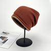 Gorro rizado de lana roja de red para mujer, cálido gorro de invierno de estilo japonés con punta cerrada y múltiples combinaciones, gorro de punto de moda para confinamiento.