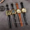 2022 Comércio Exterior Masculino Relógio de Quartzo Multifuncional Seis Ponteiros com Pulseira de Aço e Pulseira de Couro Cronógrafo Relógio Fabricante Atacado