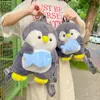 Mochila de Pinguim para Meninas Dropshipping, Fofa Boneca Pinguim de Pelúcia Mochila Escolar, Bolsa de Desenho Animado