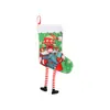 Calcetín de Navidad con lazo, calcetín para colgar en la chimenea, decoración navideña de terciopelo, bolsa de regalo, decoración de bolsa de dulces