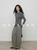 Yu Jian HAVEGAN / Camiseta Base de Tricô Feminina de Inverno com Gola Alta Meia Slim Fit Toque Macio Elástica