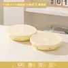 Prato de cozimento a vapor de cerâmica de alto valor estilo japonês com três compartimentos, novo prato dividido doméstico, prato de salada, prato para perda de peso, louça de cerâmica