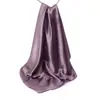 Lenço Quadrado de Cetim 90cm Cor Sólida Lenço de Pescoço Feminino Transfronteiriço Turbante Cetim Moda Lenço de Seda Brilhante Fabricante Atacado