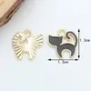 Tamaño pequeño Cabeza de gato Accesorios DIY Gato Aleación Goteo de aceite Funda para teléfono Accesorios para el cabello Pulsera Collar Colgante Llavero