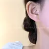 Xigu E2486 Piercing de Orelha Totalmente S999 Prata Quadrado Geométrico Brincos de Zircônia Pequenos Mini Estilo K Novo Estilo
