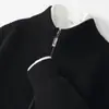 Nuevo Cárdigan Grueso de Lana 100% para Hombre para Otoño e Invierno con Cuello Alto, Cremallera, Bolsillos, Suéter de Punto Holgado de Moda
