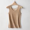 Chaleco térmico de lana seda de morera para mujer, terciopelo de doble cara autocalentable, ropa interior térmica de otoño e invierno, prenda interior, camiseta interior