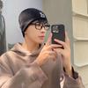 Nuevo gorro de punto bordado lv deportivo protector solar para hombres y mujeres el mismo sombrero para el sol otoño e invierno lengua de pato gorro frío gorro de lana