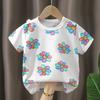 Camiseta de manga corta de verano para niños, de algodón, de media manga, para bebés, para niños y niñas, abrigo individual, ropa para niños al por mayor