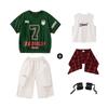 Roupas de Moda Hip-Hop Verão Infantil Rua Americana Meninos Hip-Hop Meninas Frescas Manga Curta Roupas Hiphop Infantis