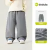 Pantalones de Invierno Cálidos para Niños Dudu, Pantalones Largos para Niños con Forro Polar, Pantalones Rectos para Bebés, Pantalones Casuales de Invierno
