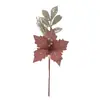 Nueva combinación de flor y purpurina de Navidad, decoraciones artificiales para árbol de Navidad para ventas transfronterizas, decoraciones brillantes para el hogar y fiestas
