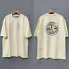 Camiseta Clássica de Bússola de Espuma com Gola Redonda e Manga Curta, Corte Solto, Casual de Verão, Novo Estilo, Unissex