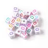 Acrílico 10mm Coloridas Letra Única Cuadradas Grandes Cuentas de Letra Pulsera de Cuentas DIY en Inglés Accesorios de Colgantes Pequeños