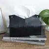 Lightning Warehouse Caja de pañuelos de cuero escandinavo Caja de papel Sala de estar Hogar Cubierta de pañuelos creativa Bolsa de papel Coche Mesa de café Caja de papel