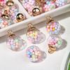 Pingente de bola de cristal esférico estrela de cinco pontas areia movediça lantejoulas pingente DIY pulseira brincos frisados acessórios de jóias