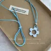 Collar Colgante de Flor Dopamina de Moda para Mujer, Diseño Único, Estilo Chica Dulce, Collar Largo, Accesorio Simple Versátil