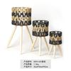 Tecelagem de Rattan Imitação Suporte Simples para Vasos de Flores Ornamentos Criativos para Decoração de Casa Madeira Maciça Suporte Decorativo para Vasos de Flores de Interior Fornecimento Transfronteiriço