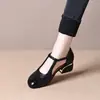 Populares zapatos de mujer de verano de moda, de punta cerrada, tejidos, para comercio exterior transfronterizo, nicho retro, sandalias para exteriores para mujer