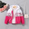 Tienda de Fábrica de Ropa Infantil Xiyin Tienda de Origen Ropa de Invierno para Niñas Polar de Doble Cara Estampado de Leopardo con Capucha Mangas Largas Cremallera Bloque de Color Chaqueta Cálida