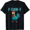Camiseta Vintage Meme de Frango F-Caw-F Animal Engraçado Estampado Casual