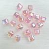 Cuentas cuadradas pequeñas galvanizadas de color UV, 8 colores sólidos transparentes, para pulseras, collares y pendientes de cuentas de verano, accesorios de joyería.