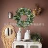Guirnalda de Hojas de Eucalipto de Planta Verde Amazónica Corona de Flores Artificiales Decoración de Puerta de Sala de Estar Decoración Exterior Planta Artificial