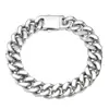 Pulsera Minimalista de Acero Inoxidable Pulido por Cuatro Lados Estilo Europeo y Americano para Hombres, Pulsera de Acero de Titanio Hip-Hop con Corte Tridimensional, Cadena Cubana Pulida por Cuatro Lados