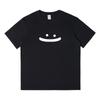 Nueva camiseta de manga corta de algodón grueso para mujer, camiseta informal de verano con estampado de media manga y carita sonriente para estudiantes.