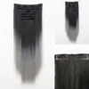 Peluca Europea y Americana para Mujer Extensiones de Cabello Lacio de Fibra Química 16 Tarjetas Juego de 7 Piezas Extensiones Lacio Largo Clip-In