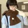 Cachecol Patchwork de Mohair com Ponto de Ovo Coreano para Mulheres, Aquecedor de Pescoço Espesso Quente Tricotado de Inverno, Teor de Lã 65%