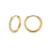 Aretes de acero inoxidable 316 con diamantes, broches de acero de titanio, color dorado, aretes simples y versátiles, superventas transfronterizo, directo del fabricante