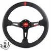 Volante de carreras competitivo modificado para coche de 14 pulgadas MOMO deportivo de liberación rápida cóncavo profundo de cuero