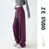 Pantalones de pierna ancha con pierna curva para mujer, nueva colección primavera/otoño 2026, cintura alta, adelgazantes, tejido de chenilla, cómodos y suaves, estilo deportivo, estética old money