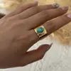 Anillo de Piedra Natural Geométrico Irregular Estilo Maillard de Venta Caliente Transfronterizo Europeo y Americano Anillo de Dedo de Estilo Exótico Personalizado a la Moda