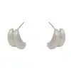 Pendientes Pequeños Geométricos de Metal Cepillado Profundo, Moda Retro Francesa, Simples, para Mujer, con un Diseño Único de Lujo Ligero