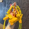 Llavero Creativo de Cuerda para Mano de Cachorro Dachshund de Cuero PU Colgante para Mochila Escolar Llavero Colgante Serie Miu para Parejas