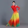 Falda Larga de Baile Clásico con Mucho Vuelo Falda Larga de Práctica de Longitud Media para Baile Moderno Falda de Gasa Elegante para Mujer Adulta Danza del Cuadrado de Xinjiang