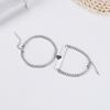 Pulseras de Acero de Titanio de Moda para Pareja de Celebridades de Internet Europeas y Americanas, Corazón Simple, Moderno, Versátil, Diseño de Nicho