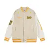 Costura estilo americano combinando cores Fita de Couro PU Letra Bordada Conjunto de Baseball Masculino e Feminino Marca Tendência Jaqueta Casaco Casual Solto