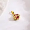 Moda Trendy Chapado en Cobre Cruz Corazón Rojo Circonita Pendientes Collar Colgante Anillo Set Joyería para Mujeres