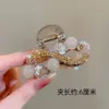 Grampo de Cabelo Flor Exquisita com Strass de Alta Qualidade para Coques no Topo da Cabeça, Acessório de Cabelo Presilha Tubarão de Pegada Total para Meio-Rabo Feminino de Verão