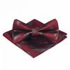 Set de Pajarita y Pañuelo de Bolsillo de Nuevo Estilo Moderno Boda Novio Padrino Moderno Traje de Hombre Cuadrado Cuadrado Boda Rayado Vintage