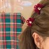 Tocado elegante de terciopelo negro con forma de diamante cuadrado de estilo coreano, con ocho palabras, pequeño clip de flequillo lateral, accesorios para el cabello de otoño e invierno para mujer