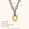 Collar con Cadena de Cable Dorado Entrelazado Transfronterizo Europeo y Americano Anillo Ovalado Acero Inoxidable Chapado en Oro de 18K Hebilla OT Pulsera y Pendientes Personalizados para Mujer