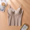 Camisola de seda de hielo para mujer, ropa interior con almohadilla en el pecho, pieza única base 2024 Nueva prenda exterior, ropa interior de espalda descubierta para realzar la figura