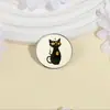 Broche Redondo de Gato Negro Mágico Vintage, Insignia Metálica de Dibujos Animados Oscuros de Nicho, Accesorio de Pin Decorativo Personalizado