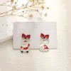 Pendientes navideños de diamantes con dibujos animados, transfronterizos europeos y americanos, pendientes asimétricos de alta gama para mujer, decoraciones navideñas