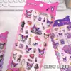 Auténticos Pegatinas de Cristal Estéreo Kuromi para Niños Pegatinas de Dibujos Animados Sanrio Niña Bebé Decoración Hecha a Mano Teléfono Móvil